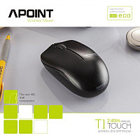 Беспроводная компьютерная мышь "APOINT Wireless Optical Mouse,Distance up to 10 meters,1000DPI,Black  M:T1"