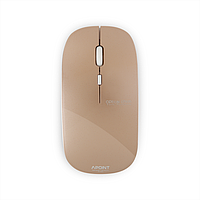 Беспроводная компьютерная мышь "APOINT Wireless Optical Ultra Slim Mouse,Distance up to 10 m,Gold M:T3"