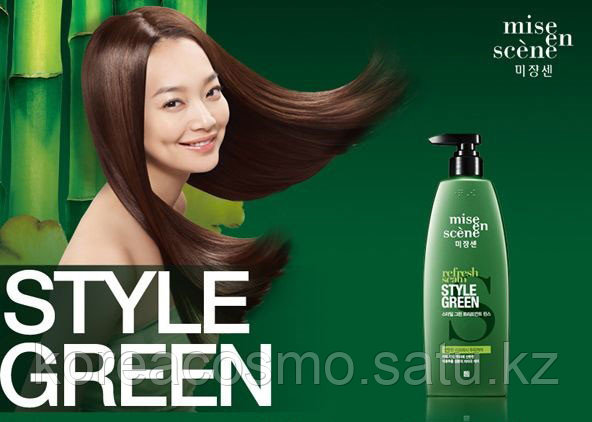 Укрепляющий шампунь Mise En Scene Style Green Refresh Scalp Shampoo 680ml