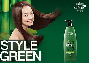 Укрепляющий шампунь Mise En Scene Style Green Refresh Scalp Shampoo 680ml