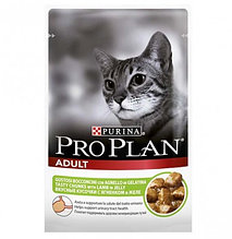 PRO PLAN ADULT,Про План Адалт, для кошек кусочки с ягненком в желе, пауч 85 гр.