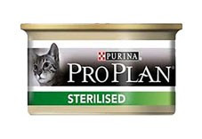 PRO PLAN STERILISED, Про План Стерилизид, корм для стерилизованных котов и кошек, уп.24*бан. 85 гр.