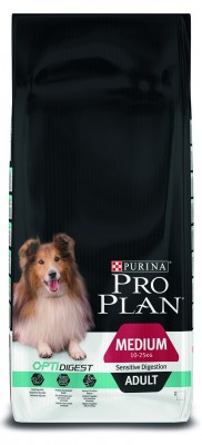 Pro Plan medium Adult Sensitive Digestion, корм для взрослых собак с ягненком, уп.14кг.