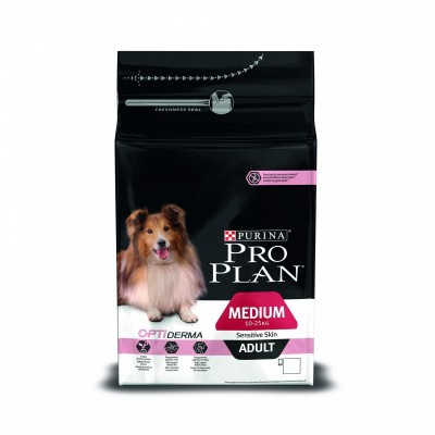 Pro Plan Medium Adult Sensitive, Про План для собак с чувствительным пищеварением, лосось|рис, уп.14 кг.