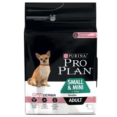 Pro Plan Adult Small & Mini Sensitive Skin, Про План для собак мелких пород с чувст-ой кожей, лосось 3кг