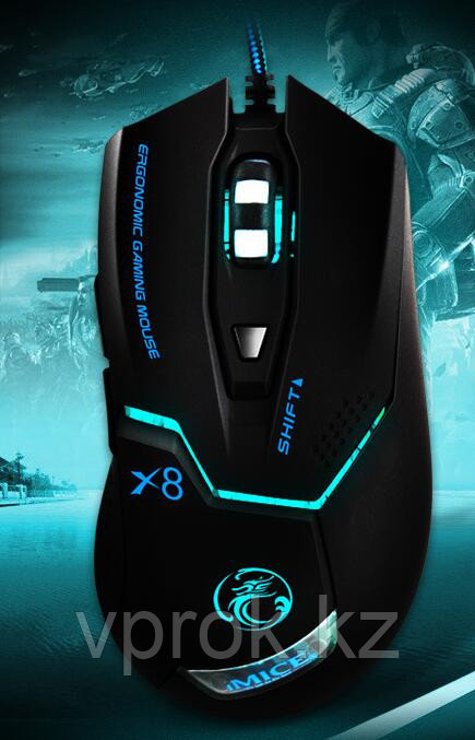 Проводная компьютерная мышь "iMICE Optical 6D Ergonomic Gaming Mouse,1600DPI,6 Button,30g,Led,M:X8" - фото 3 - id-p38044784