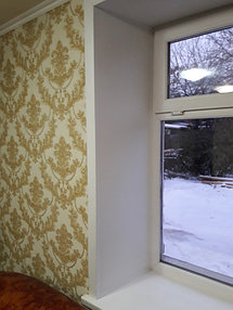 Отделка откосов, установка пластикового окна глухого типа и сложного открывания типа форточки