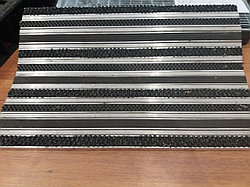 Придверная решетка резина+текстиль+щетка+скребок 390х590мм