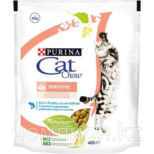 Cat Chow Sensitive, Кэт Чау корм для кошек с чувствительным пищеварением, уп.1,5 кг