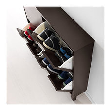 Шкаф для обуви 4 отделения СТЭЛЛ черно-коричневый ИКЕА, IKEA, фото 2
