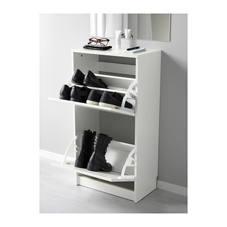 Шкаф для обуви с 2 отделениями БИССА белый ИКЕА, IKEA, фото 2