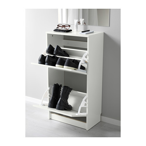 Шкаф для обуви с 2 отделениями БИССА белый ИКЕА, IKEA - фото 2 - id-p38083662
