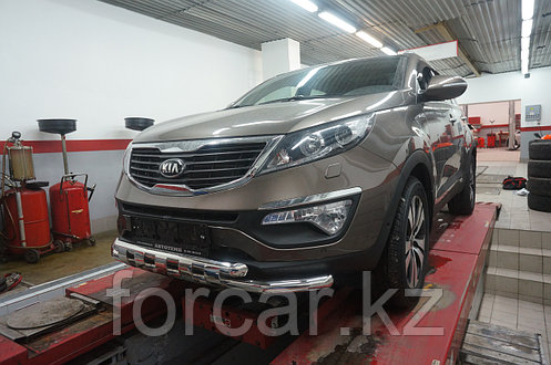 Защита переднего бампера KIA Sportage (2010-2013) (двойная Shark) 60/60, фото 2