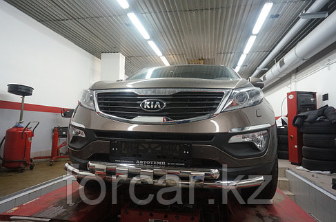 Защита переднего бампера KIA Sportage (2010-2013) (двойная Shark) 60/60, фото 2