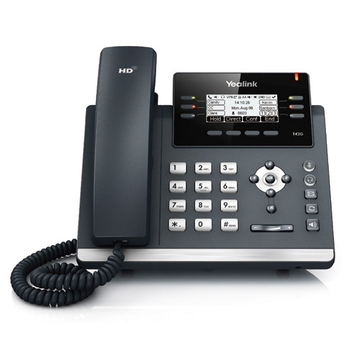 IP телефон Yealink SIP-T42G на 12 SIP с ГБ портами РоЕ с блоком питания