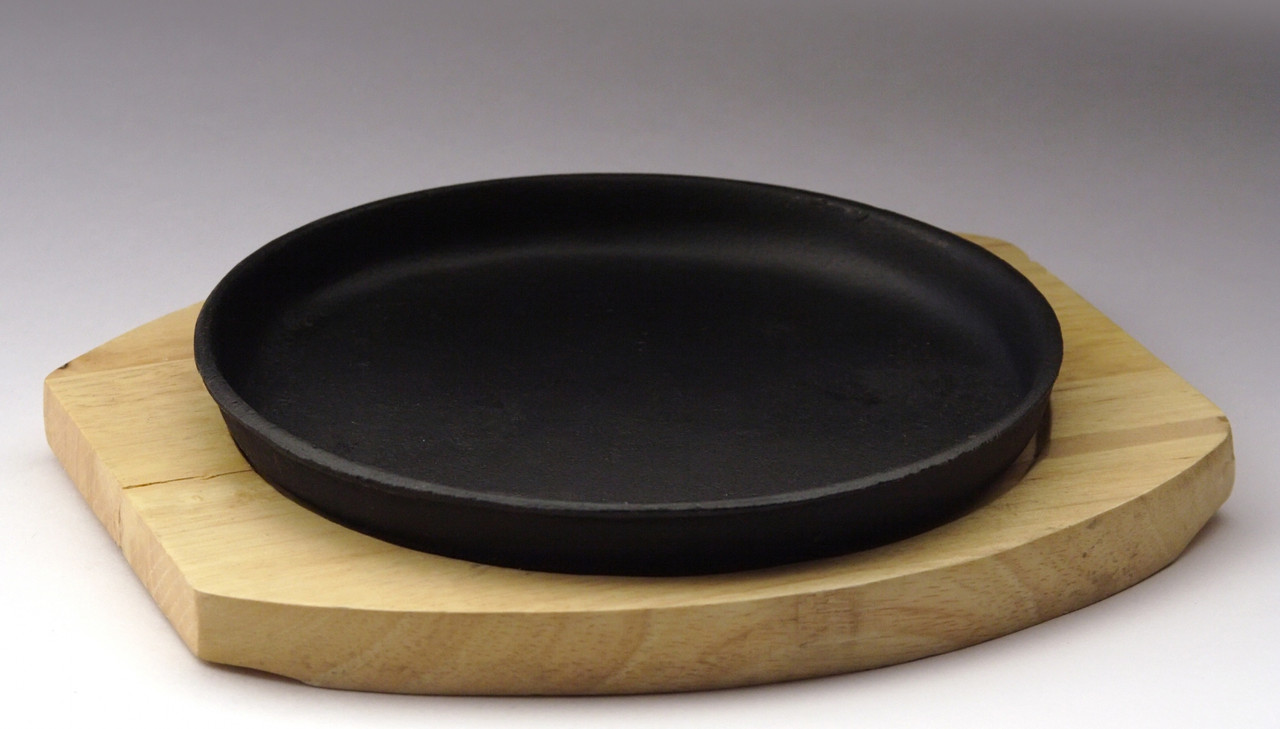 Сковорода круглая на деревянной подставке 185 мм [DSU-S-20u]