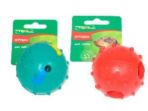 J-1-58 Триол Мяч резина с погремушкой, игрушка для собак ,5см.