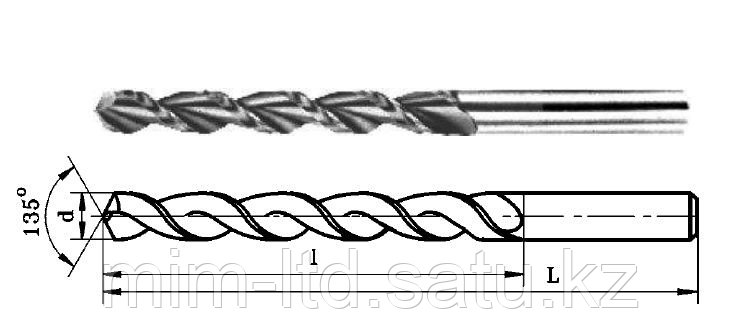 Сверло спиральное с цилиндрическим хвостовиком для обработки алюминиевых сплавов