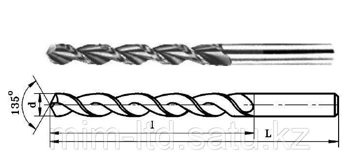 Сверло спиральное с цилиндрическим хвостовиком для обработки алюминиевых сплавов - фото 1 - id-p38255750