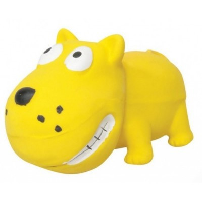 LT116 TRIOL Собака желтая, игрушка для собак, с пищалкой, латекс, 9см