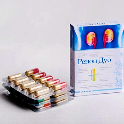 Препарат Ренон Дуо для почек (30 капсул)