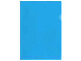 Папка-уголок прозрачная синяя