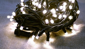 Гирлянда светодиодная НИТЬ с повышенной степенью защиты, 10 м., белый, синий, белый с миганием