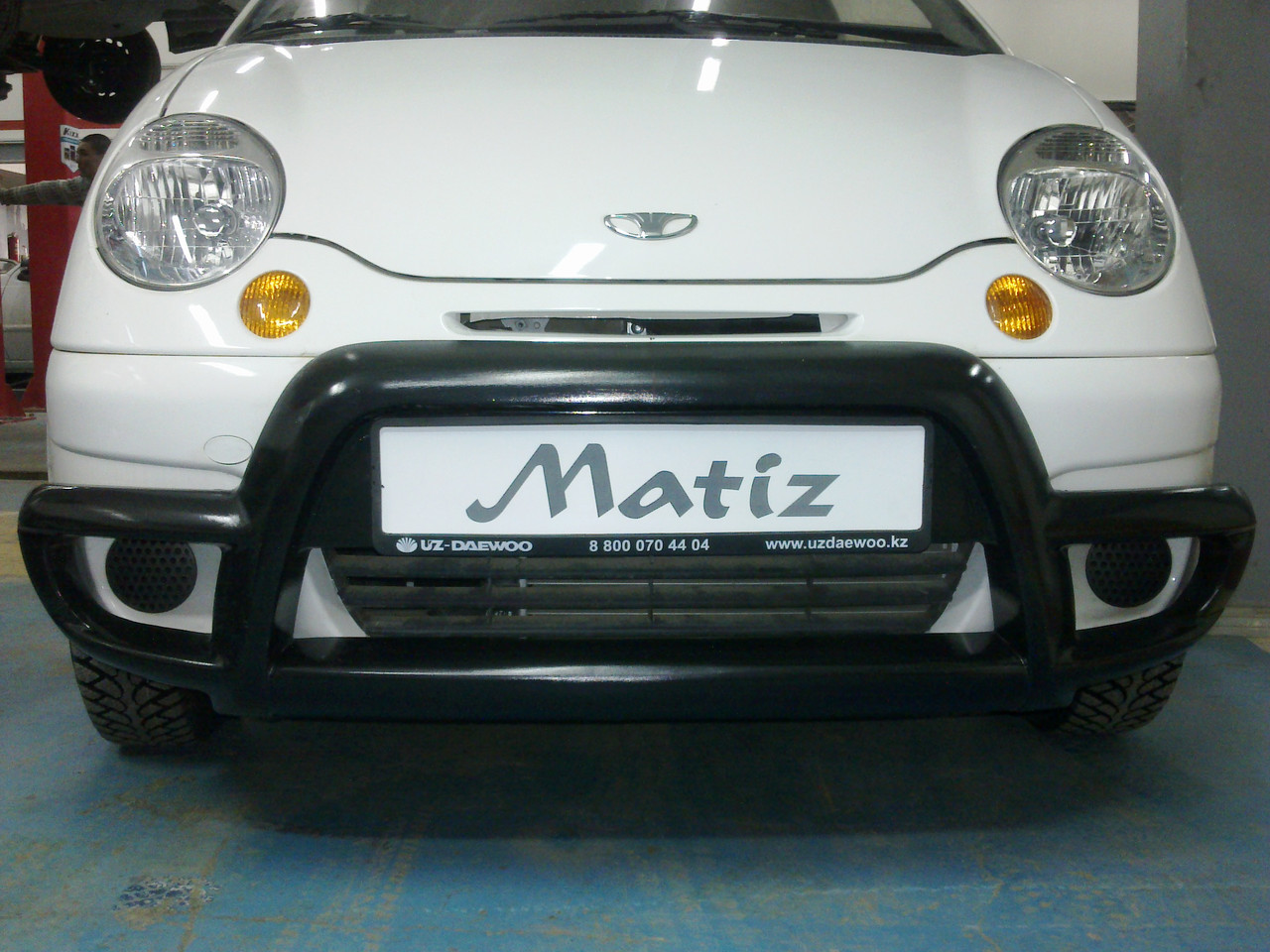 Передняя губа (кенгурятник) на Daewoo Matiz