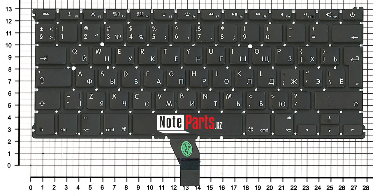 Клавиатура для ноутбука Apple Macbook Air A1369 / A1466  RU  "Г" образный Enter