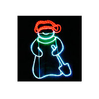 Новогодняя иллюминация (светодиоидное панно) "Снеговик с лопатой", 94х63см