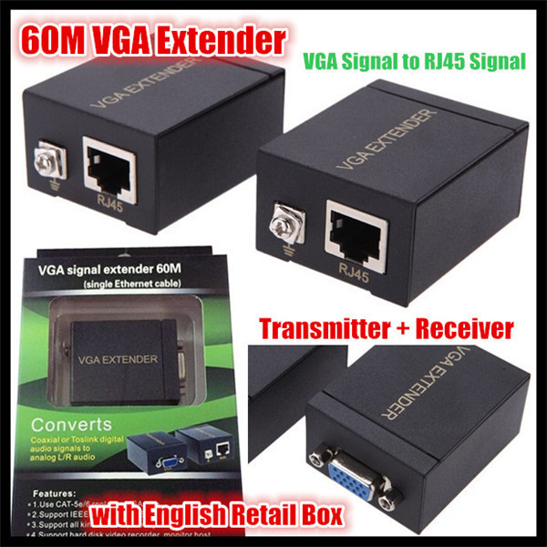 Удлинитель VGA по витой паре до 60 метров по одному UTP (Extender) - фото 2 - id-p32508985