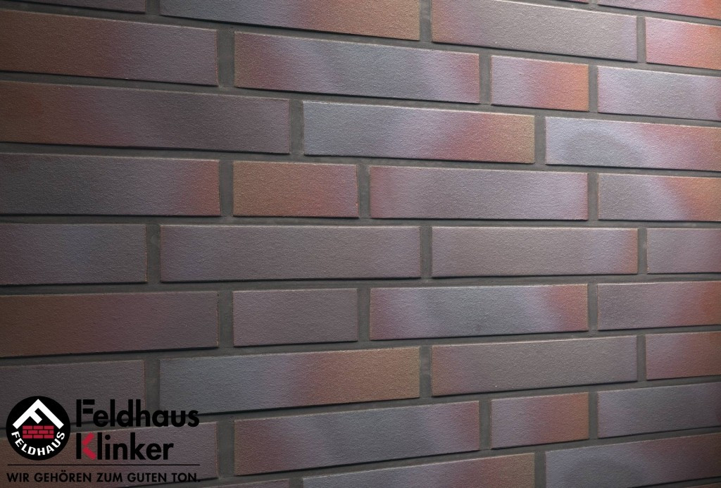 Клинкерная плитка "Feldhaus Klinker" для фасада и интерьера R386 cerasi maritim negro