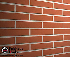 Клинкерная плитка "Feldhaus Klinker" для фасада и интерьера R400 carmesi liso