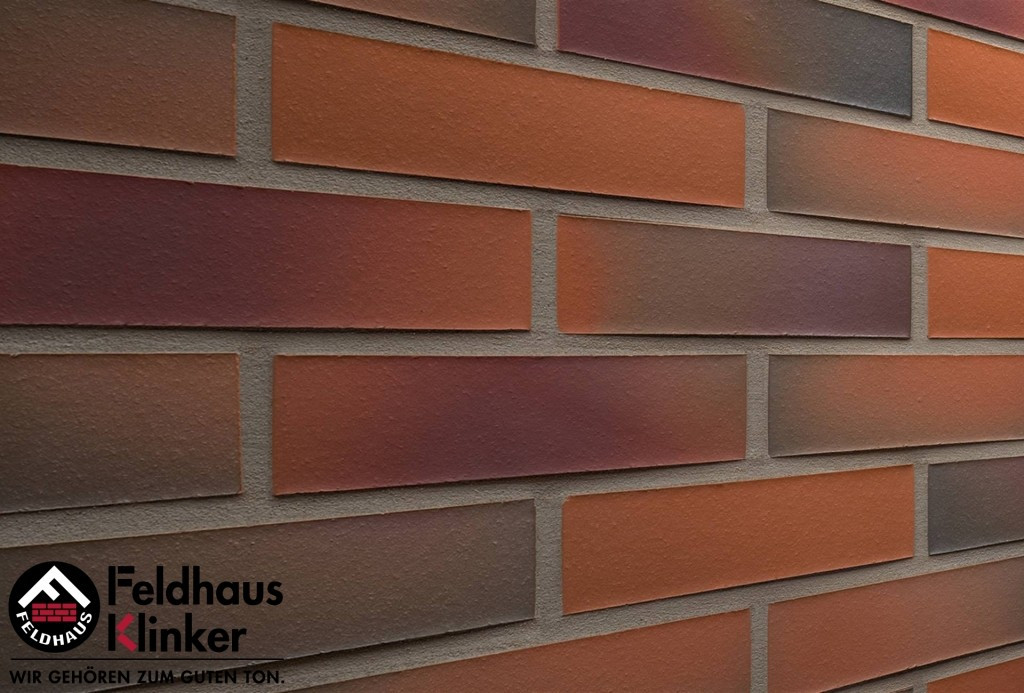 Клинкерная плитка "Feldhaus Klinker" для фасада и интерьера R489 terreno rosato