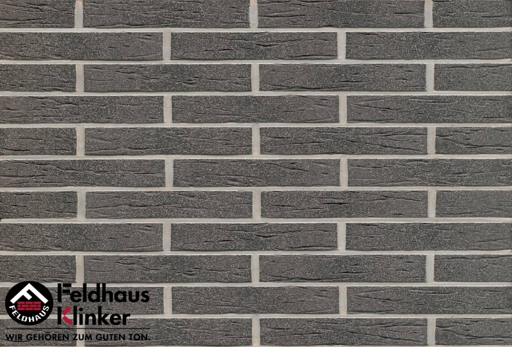 Клинкерная плитка "Feldhaus Klinker" для фасада и интерьера R735 anthracit mana - фото 2 - id-p38603211