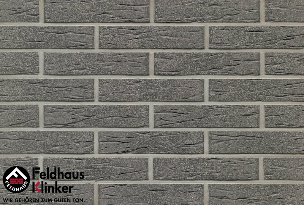 Клинкерная плитка "Feldhaus Klinker" для фасада и интерьера R735 anthracit mana, фото 1