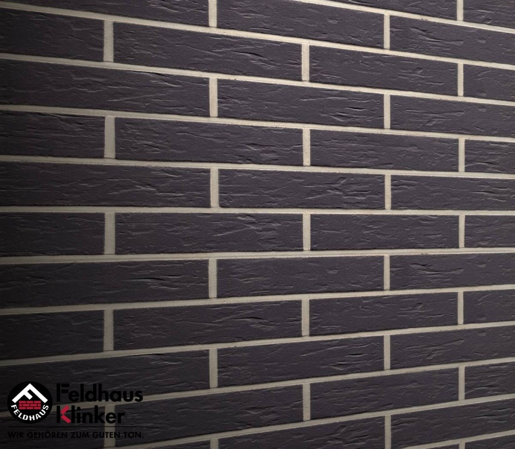 Клинкерная плитка "Feldhaus Klinker" для фасада и интерьера R740 anthracit senso