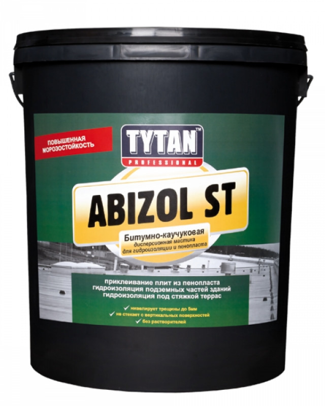 TYTAN ABIZOL ST Битумно-каучуковая дисперсионная мастика для гидроизоляции и пенопласта (18кг)