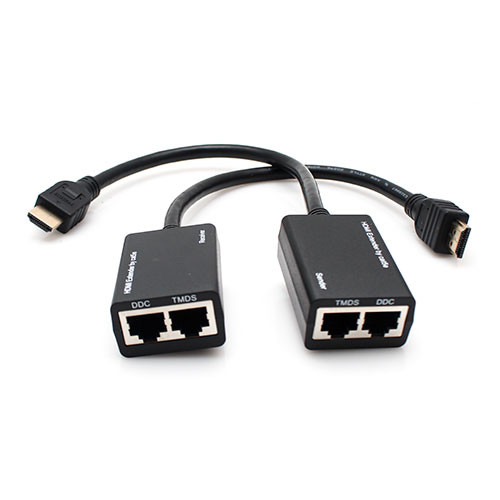 Удлинитель HDMI сигнала до 30 метров по 2 кабелям витая пара с кабелем HDMI /HDMI EXTENDER/