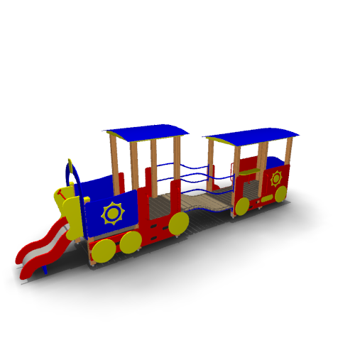 Детское Игровое оборудование «Паровозик с  вагончиком» Размеры 6150х1185х2050мм
