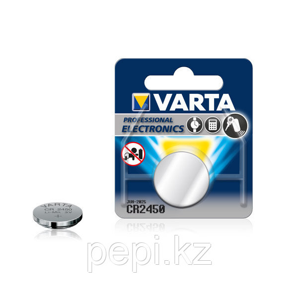 Батарейка Varta Electronics CR2450, 3V (1 шт.) - фото 1 - id-p38631332