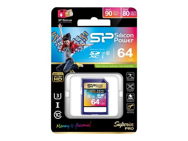 Карта памяти microSD с адаптером Silicon Power 64GB (class 10) UHS-I - фото 1 - id-p36336386