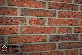 Клинкерная плитка "Feldhaus Klinker" для фасада и интерьера R687 sintra terracotta linguro