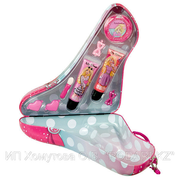 Barbie Игровой набор детской декоративной косметики в туфельке роз.