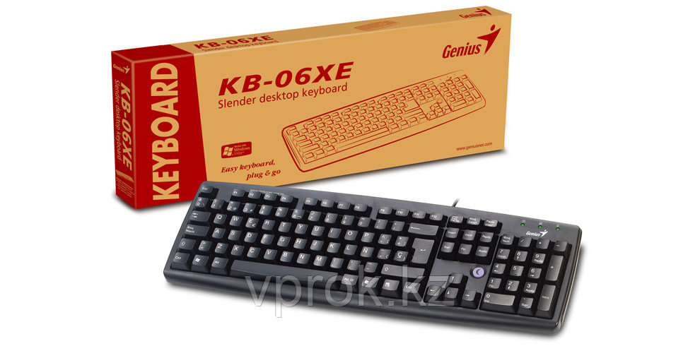 Клавиатура "Genius KB-06 XE Desktop Keyboard, eng / rus / kaz,Black,USB кор-20шт made in China" - фото 3 - id-p38639855