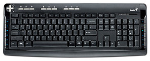 Клавиатура "Genius  KB-350 Desktop Keyboard With Palm Rest,Multimedia,eng / rus / kaz,Black&Silver,USB"