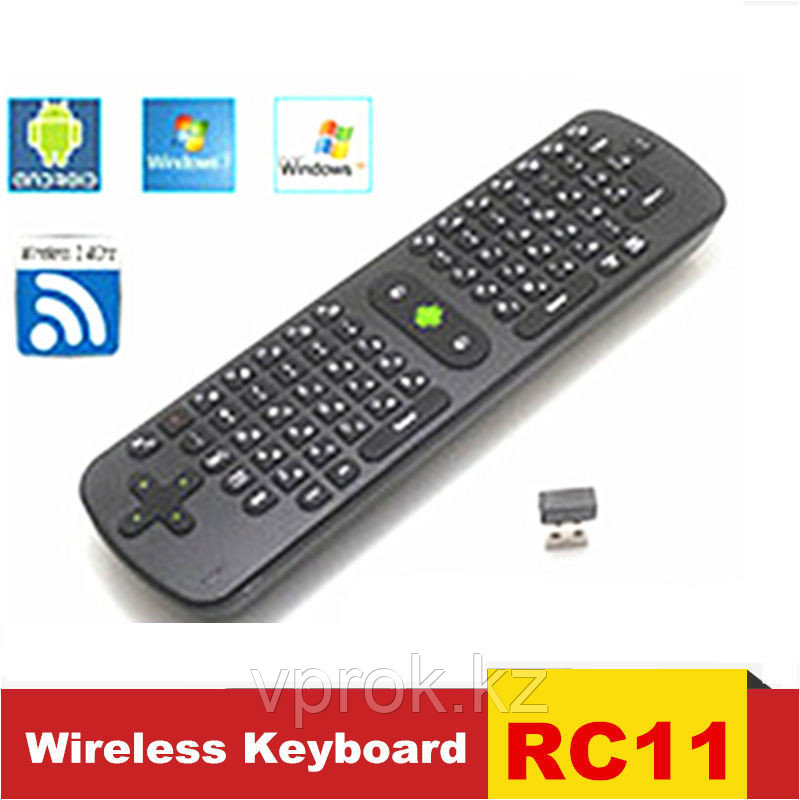 Мини клавиатура "Mini Wirelees Gyroscope Keyboard for Android TV BOX,PC and Smart TV,Black,2.4GHz M:RC11" - фото 4 - id-p38639999