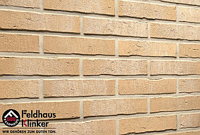 Клинкерная плитка "Feldhaus Klinker" для фасада и интерьера R733 vascu crema pandra