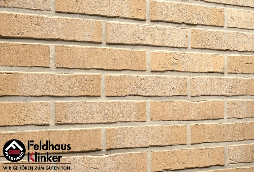 Клинкерная плитка "Feldhaus Klinker" для фасада и интерьера R733 vascu crema pandra, фото 1