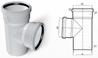 Прямой Тройник ПВХ кан (87°) 110X75 mm